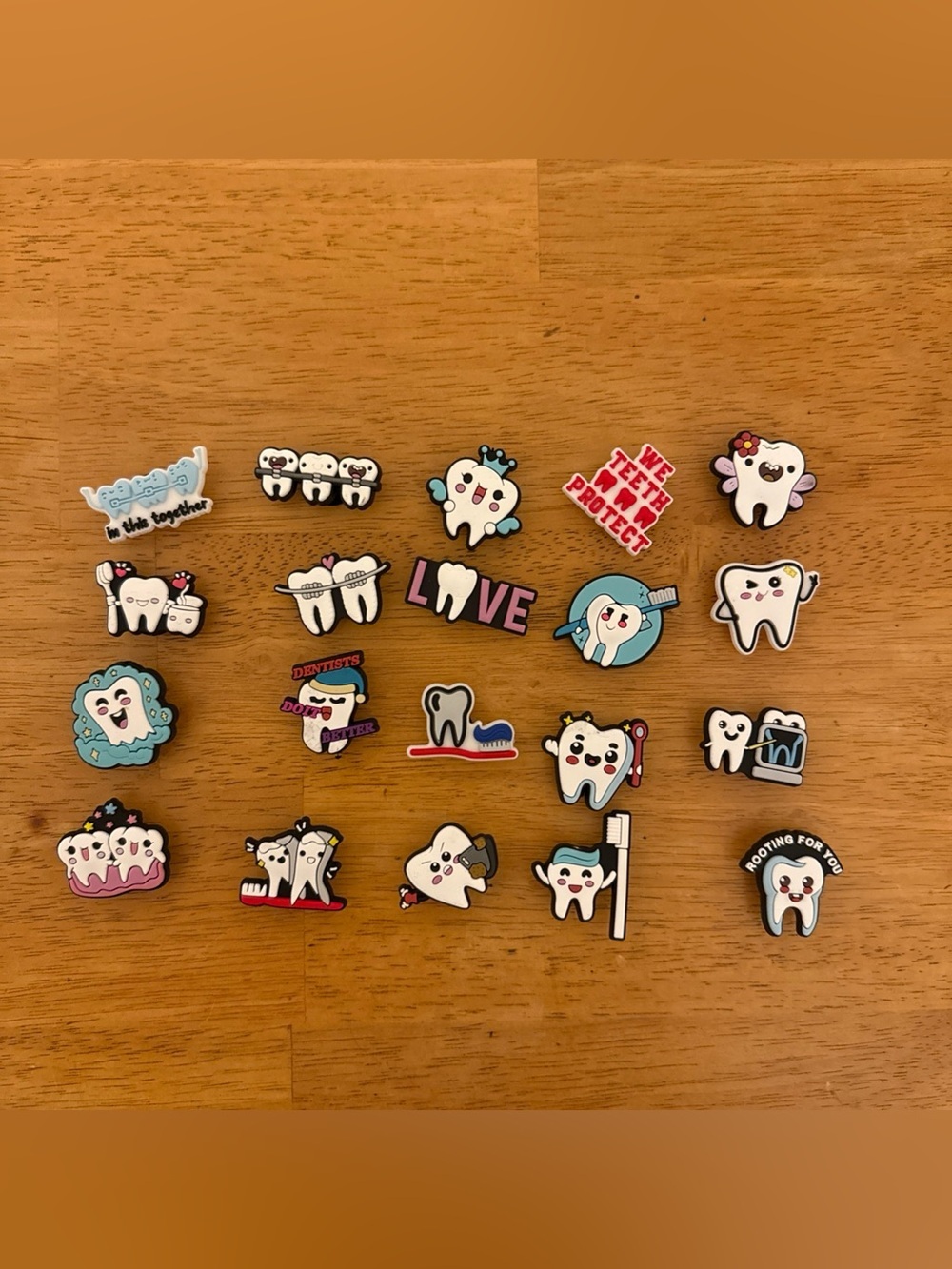 Crocs Dentist Orthodontist Tooth Shoe Charms 20 Pack